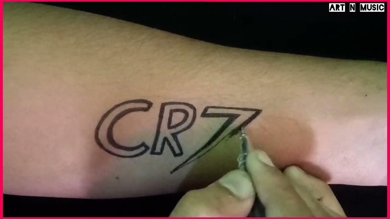 Cristiano Ronaldo's company logo CR7 tattoo on his hand! - YouTube